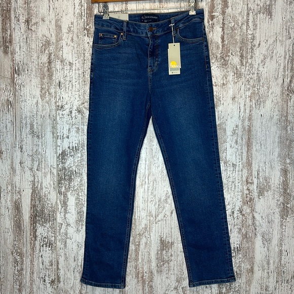 Boden Jean TO367 MDN Slim Straight Mid Rise medium vintage wash size US 10R NWT - Picture 4 of 11